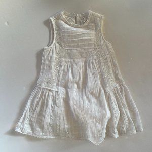 White cotton embroidered gauze & lace dress, age 7 years